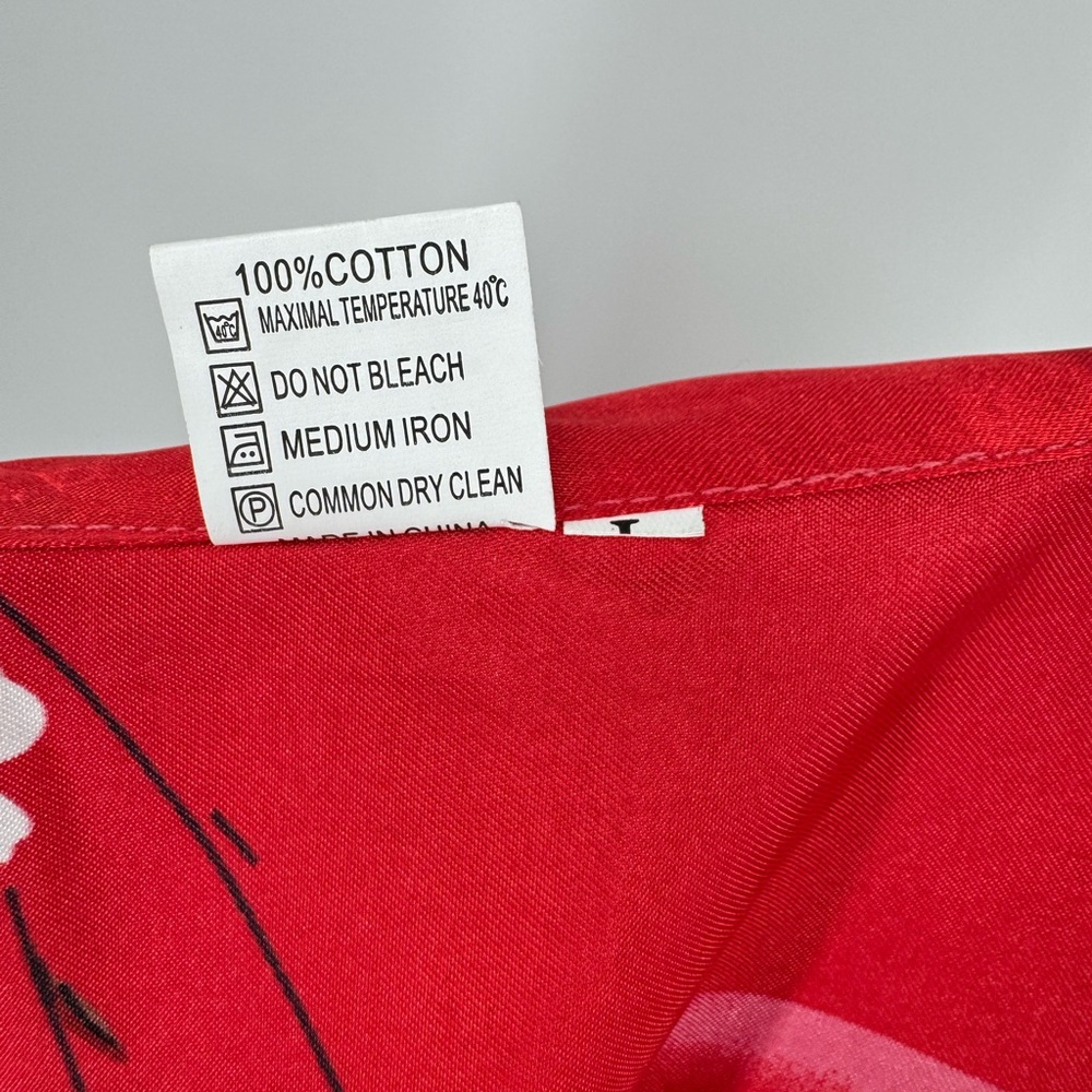 Hanboyuan Red Satin-Feel‎ Kimono Robe Floral Print Wrap Lounge Robe OS - Picture 6 of 6